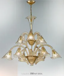 Kronleuchter um neun Lichter mit Bernstein Schmuck
