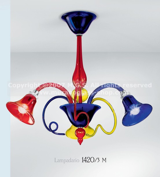 1420 Multicolor Kronleuchter, Multicolor Kronleuchter drei Lichter