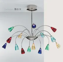 Multicolor Kronleuchter auf fünfzehn Lichter