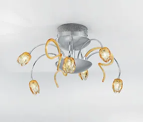 Deckenleuchte in Bernstein Dekoration sechs Lichter