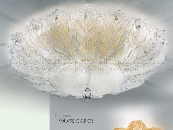 Decken Serie 930, Deckenlampe mit Blatt in Bernstein K