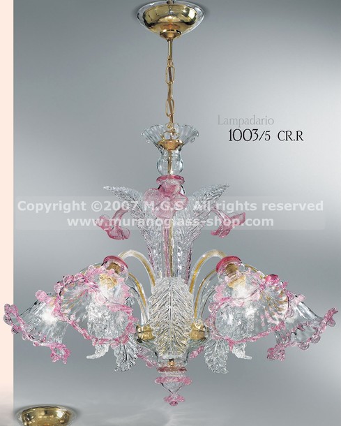 1003 Serie Kronleuchter, Crystalchandelier mit Rubin Dekoration drei Lichter