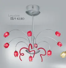 Multicolor Eisen Kronleuchter Lichter um neun