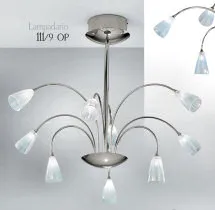 Eisen Kronleuchter mit Opalglas